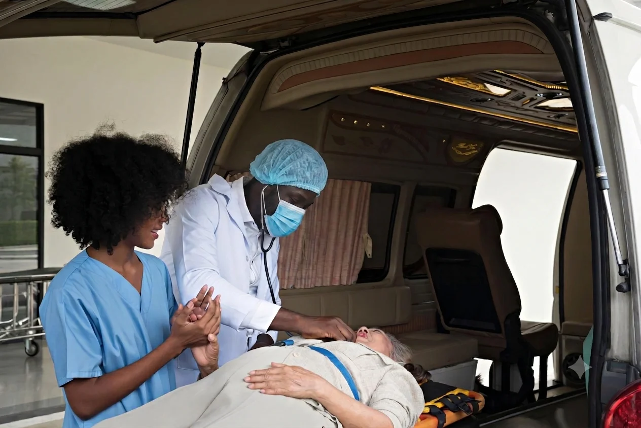 Doctor & Nurse Assisted Transfer in Ambulance